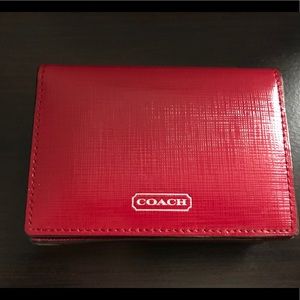 Pink Coach business card holder